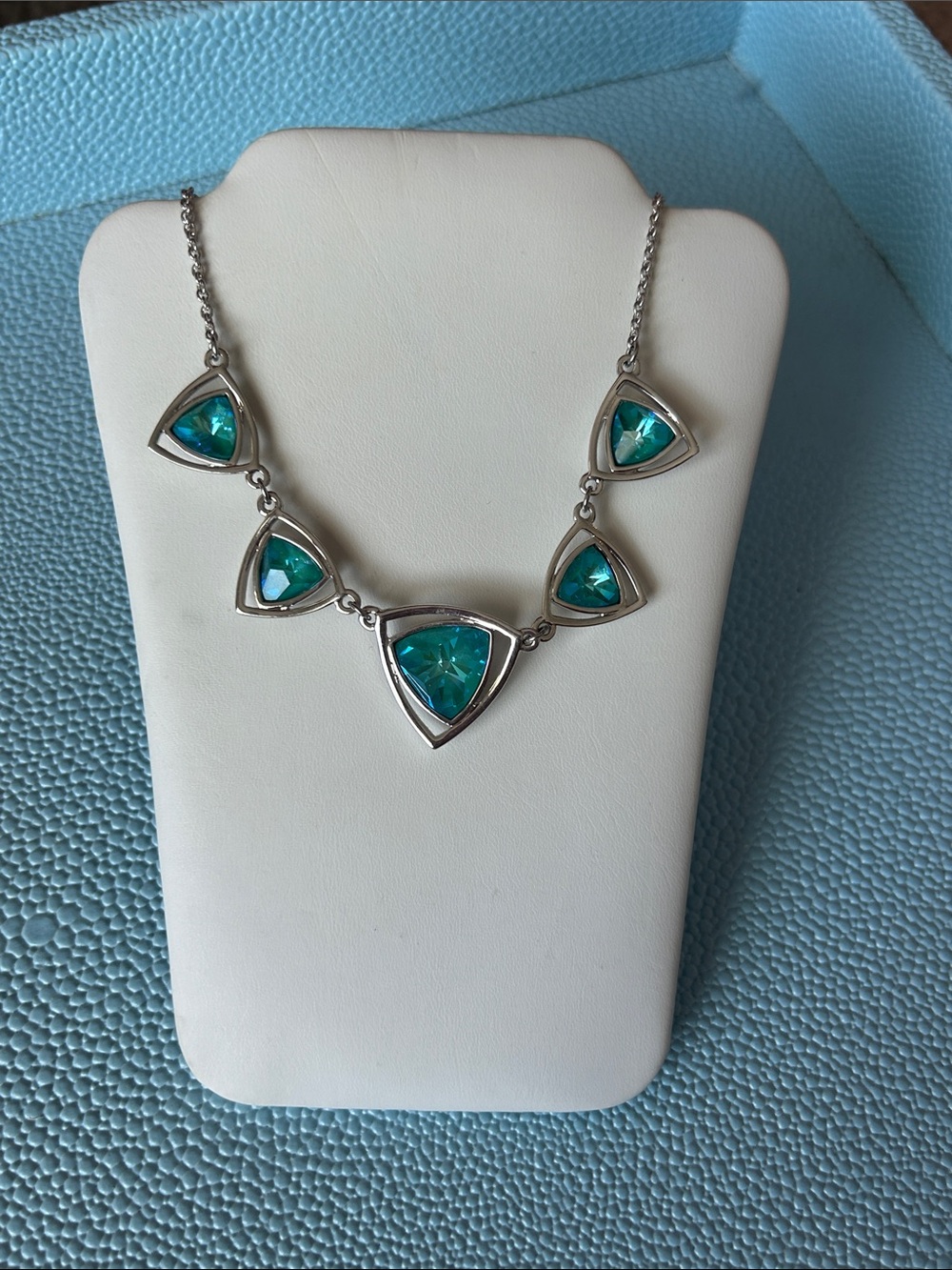 Touchstone Crystal by Swarovski Laguna triangle necklace
